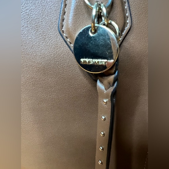 Nine West Chelsea Three Compartment Tote Brown Cognac Handbag - Picture 4 of 12